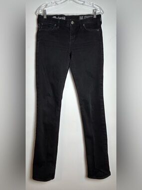 Madewell rail straight jeans black wash size 28 mid rise straight leg denim